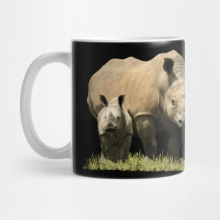 Rhino-Mama with Baby in Kenya / Africa Mug